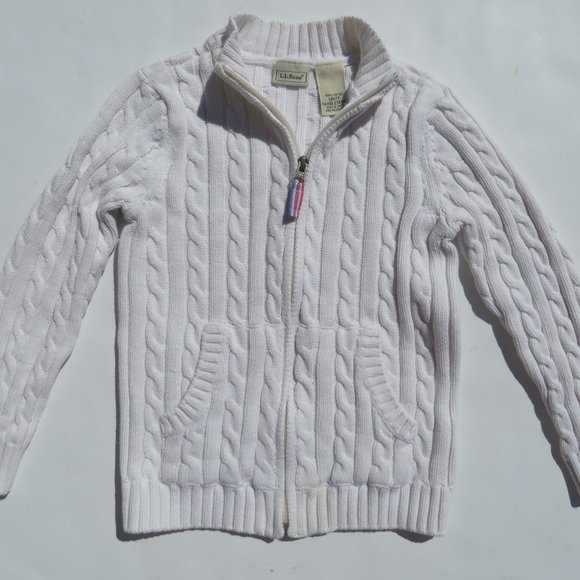 L.L.Bean Sweater 6X-7 cardigan full zip Girls Boys Kids 100% Cotton ll bean - Picture 1 of 12
